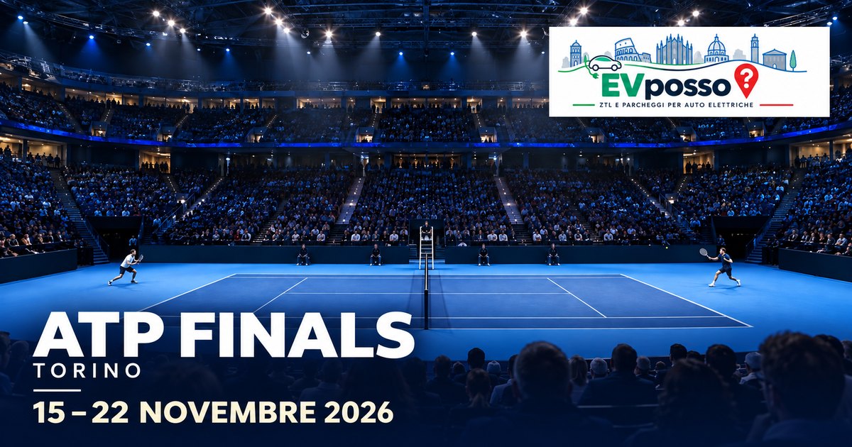 Copertina EVposso con illustrazione generata: ATP FINALS, TORINO. 15–22 NOVEMBRE 2026.