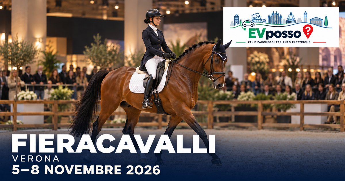 Copertina EVposso con illustrazione generata: FIERACAVALLI, VERONA. 5–8 NOVEMBRE 2026.